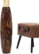 🌸 leewadee 30-inch large floor vase – handcrafted wood flower holder, elegant decorative branch and dried flower vessel, brown light brown logo