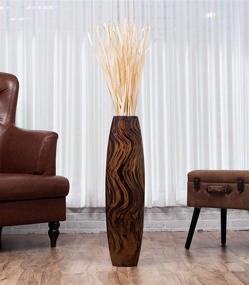 img 3 attached to 🌸 LEEWADEE 30-inch Large Floor Vase – Handcrafted Wood Flower Holder, Elegant Decorative Branch and Dried Flower Vessel, Brown Light Brown