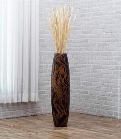 img 2 attached to 🌸 LEEWADEE 30-inch Large Floor Vase – Handcrafted Wood Flower Holder, Elegant Decorative Branch and Dried Flower Vessel, Brown Light Brown