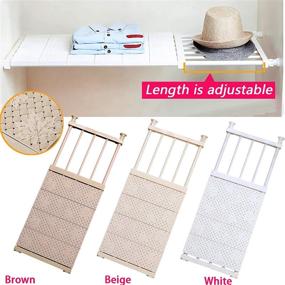 img 1 attached to Yoillione Adjustable Cupboard Shelves - Expandable Wardrobe Shelf Organizer and Bookcase for Kitchen, Bathroom, Closet - Plastic Storage Rack - White Clothes Storage Organizer with Tension Shelf Separators