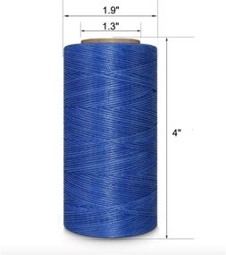 img 1 attached to 284 Yards Blue Flat Waxed Cord for Leather Sewing - DIY Craft Stitching String