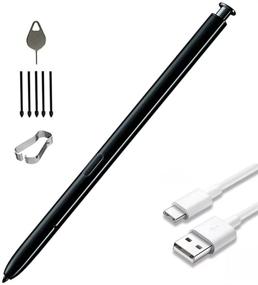 img 4 attached to HQB-STAR Replacement S Pen for Samsung Galaxy Note10/Note10 Plus/Note10+ (No Bluetooth) + Tips/Nibs Tweezer + Type-C Charging Cable - Black
