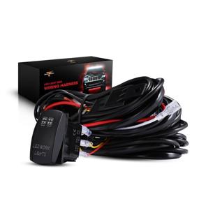 img 4 attached to 🔌 Auxbeam LED Light Bar Wiring Harness with Rocker Switch – 3 Switching Lines, Power Relay, and Fuse (for Rear Lights) – Enhanced for SEO