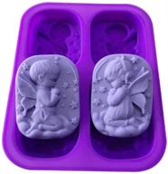 👼 longzang 4-cavity 3d angel silicone mold for diy cake, chocolate, panna cotta, pudding, jelly, baking, and soap making logo