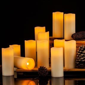 img 3 attached to 🕯️ Enhance Your Space with a Set of 12 Flameless Flickering LED Candles - Real Wax Pillars (D:2.2" X H:5") with Remote Control and Convenient 24-Hour Timer