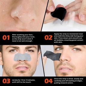 img 3 attached to 🎒 BAGLAK Men Blackhead Pore Strips (28 Strips) - Deep Cleansing with Bamboo Charcoal for All Skin Types - Large Size for Nose & Face