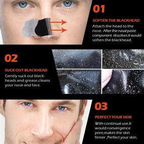 img 1 attached to 🎒 BAGLAK Men Blackhead Pore Strips (28 Strips) - Deep Cleansing with Bamboo Charcoal for All Skin Types - Large Size for Nose & Face