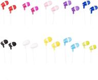 🎧 justjamz bubbles colorful in-ear earbud headphones: 10 pack bulk earbuds for classroom kids & students - iphone, android, laptop compatible - mixed colors logo