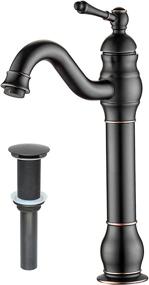 img 2 attached to 🚰 Swivel Rubbed Bronze Bathroom Faucet by MYHB