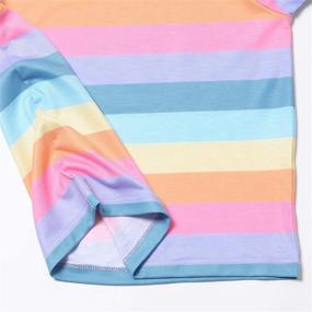 img 1 attached to Sleeve Shirts Rainbow Summer T Shirts Girls' Clothing for Tops, Tees & Blouses