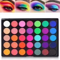 35 bright color eyeshadow palette - matte shimmer makeup set with long-lasting, high pigment silky powder - eye shadow cosmetics #35e logo
