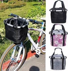 img 2 attached to 🚲 Versatile N-A Bike Basket: Multi-Purpose Pet Carrier & Detachable Bicycle Front Basket for Shopping, Commuting, Camping and Outdoor Activities - Collapsible Design with Max 11 lbs Bearing Capacity