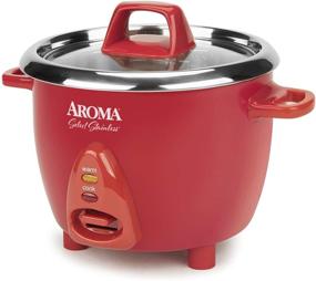 img 3 attached to 🍚 Aroma Housewares Stainless Steel Rice Cooker & Warmer, 6-Cup(cooked)/ 1.4Qt, ARC-753SGR, Red - Uncoated Inner Pot