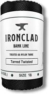 🎣 ironclad supply tarred bank line: premium nylon twine for fishing, hunting, camping & bushcraft activities – strong, odorless and mess-free tar coating logo