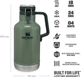 img 2 attached to Stanley Classic Growler Hammertone Green