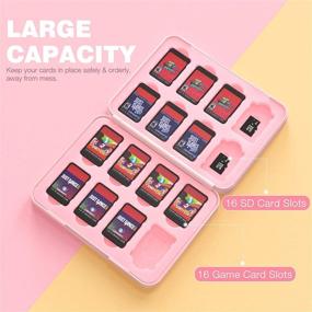 img 3 attached to 🐱 MoKo 16-Game Card Case for Nintendo Switch/Switch Lite/Switch OLED 2021, Game Card Holder for SD Card & Nintendo Switch Game Card, Cartridge Storage Box for Switch Games, Pink Cat