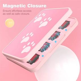 img 1 attached to 🐱 MoKo 16-Game Card Case for Nintendo Switch/Switch Lite/Switch OLED 2021, Game Card Holder for SD Card & Nintendo Switch Game Card, Cartridge Storage Box for Switch Games, Pink Cat