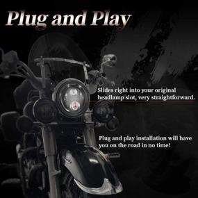 img 2 attached to 🚚 TRUCKMALL 7" LED Headlight DOT Kit - Enhanced Headlamp for Harley Davidson Touring Ultra Classic Electra Street Glide FatBoy Heritage Softail Slim Deluxe Switchback Road King Yamaha Motorcycle (Black)