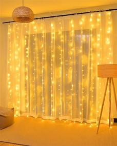 img 2 attached to AJIJING Curtain Lights: 300 LED 8 Modes for Bedroom, Remote Control USB Powered Waterproof Christmas Fairy String Lights - Perfect for Indoor, Wedding, Party (Modern)