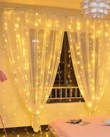 ajijing curtain lights: 300 led 8 modes for bedroom, remote control usb powered waterproof christmas fairy string lights - perfect for indoor, wedding, party (modern) логотип