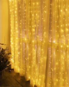 img 1 attached to AJIJING Curtain Lights: 300 LED 8 Modes for Bedroom, Remote Control USB Powered Waterproof Christmas Fairy String Lights - Perfect for Indoor, Wedding, Party (Modern)