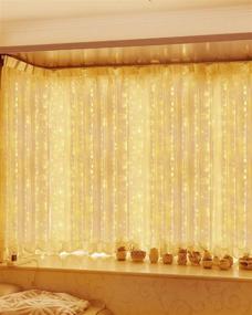 img 3 attached to AJIJING Curtain Lights: 300 LED 8 Modes for Bedroom, Remote Control USB Powered Waterproof Christmas Fairy String Lights - Perfect for Indoor, Wedding, Party (Modern)