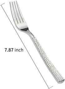 img 3 attached to 🍴 Supernal 300pcs Silver Plastic Forks: Elegant, Premium Disposable Forks with Special Hammered Design for Big Parties, Weddings, and Catering Events