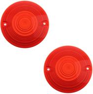 🔴 nthreeauto 3.25" flat lens turn signal covers front for harley touring electra glide road king softail, red logo