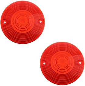 img 4 attached to 🔴 NTHREEAUTO 3.25" Flat Lens Turn Signal Covers Front for Harley Touring Electra Glide Road King Softail, Red