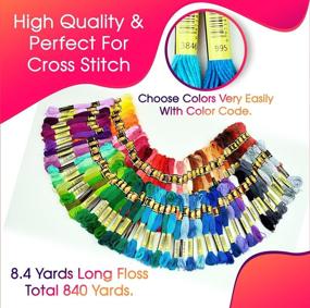 img 1 attached to 🌈 ThreadNanny 100 Colors Embroidery Thread: Ultimate Rainbow Cross Stitch Threads & Friendship Bracelets Kits