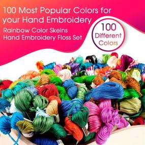 img 3 attached to 🌈 ThreadNanny 100 Colors Embroidery Thread: Ultimate Rainbow Cross Stitch Threads & Friendship Bracelets Kits