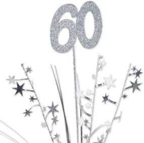 img 1 attached to ✨ Sparkle and Shine: Beistle 6 Piece Glittered 60th Star Sprays for Memorable Birthday Parties and Anniversary Celebrations