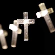 🕊️ impress life latin cross string lights: lord’s crucifix religious christian decor for prayer, wedding, halloween, christmas church - 10ft 30 leds, usb & battery operated with remote логотип