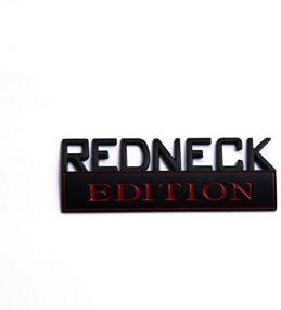 img 2 attached to 🚜 Двухчастная эмблема автомобиля оригинальной версии Redneck 3D для замены на F-150 F250 F350 Silverado 1500 - черная и красная