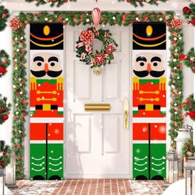 img 4 attached to 🎄 Enhance Your Holiday Décor with TOPLEE Christmas Nutcrackers Porch Banners – 2 PCS 14 x 74 Inch Front Door Signs for Indoor Outdoor Xmas Decor, Wall Hanging, Home Party, Yard, Holiday Decorations