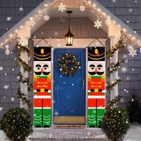 img 2 attached to 🎄 Enhance Your Holiday Décor with TOPLEE Christmas Nutcrackers Porch Banners – 2 PCS 14 x 74 Inch Front Door Signs for Indoor Outdoor Xmas Decor, Wall Hanging, Home Party, Yard, Holiday Decorations