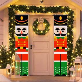 img 1 attached to 🎄 Enhance Your Holiday Décor with TOPLEE Christmas Nutcrackers Porch Banners – 2 PCS 14 x 74 Inch Front Door Signs for Indoor Outdoor Xmas Decor, Wall Hanging, Home Party, Yard, Holiday Decorations