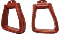 prorider western leather covered stirrups logo