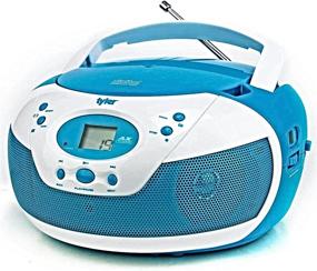 img 4 attached to 🎶 Neon Blue Portable Stereo CD Player - Tyler TAU105-NBL with AM/FM Radio, Aux & Headphone Jack Line-in