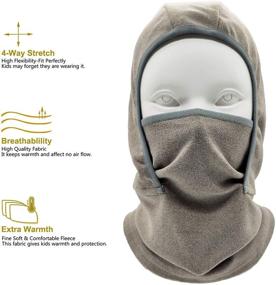 img 2 attached to Children's Windproof Fleece Balaclava Ski Mask and Neck Warmer - Winter Face Warmer for Cold Weather, Boys and Girls