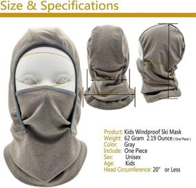 img 3 attached to Children's Windproof Fleece Balaclava Ski Mask and Neck Warmer - Winter Face Warmer for Cold Weather, Boys and Girls