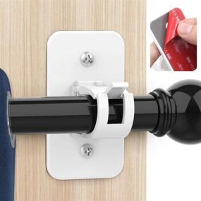 img 4 attached to 🪞 FEATCH 2 PCS Curtain Rod Bracket Holder - Convenient Self-Adhesive Wall Mount for Rods (Curtain Rod Not Included) [1 Pack]