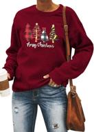 🎄 merry christmas sweatshirt for women - astanfy drop shoulder long sleeve christmas tree pullover lightweight shirt logo