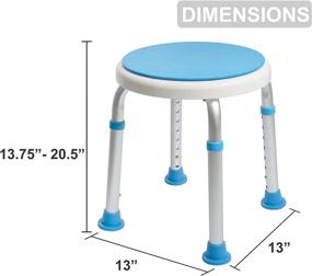 img 1 attached to 🚿 Easy Assembly Adjustable Swivel Shower Stool Seat Bench with Non-Slip Rubber Tips for Added Safety and Stability