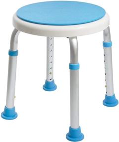 img 4 attached to 🚿 Easy Assembly Adjustable Swivel Shower Stool Seat Bench with Non-Slip Rubber Tips for Added Safety and Stability