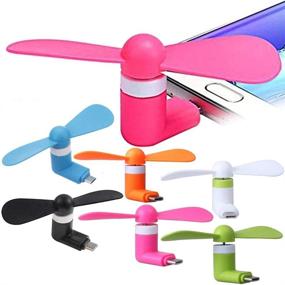 img 4 attached to Portable Mini USB Type C Fan with Micro USB and Type C Compatibility - BESTZY Handheld Dock Cool Mini Fan (6Pcs)
