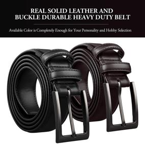 img 2 attached to 👔 Premium Leather Upgraded Business Men's Belt Accessories: Enhancing Durability & Genuine Style