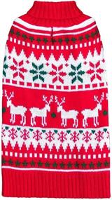 img 4 attached to 🐶 KYEESE Holiday Dog Sweater with Leash Hole - Snowflake Reindeer Theme, Ugly Christmas Dog Sweaters