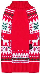 img 3 attached to 🐶 KYEESE Holiday Dog Sweater with Leash Hole - Snowflake Reindeer Theme, Ugly Christmas Dog Sweaters