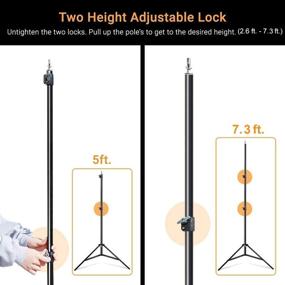 img 1 attached to 📷 Julius Studio 10.1 ft. Wide Adjustable Backdrop Stand with Clamp and Elastic String Holder for Photography Studio, JSAG283